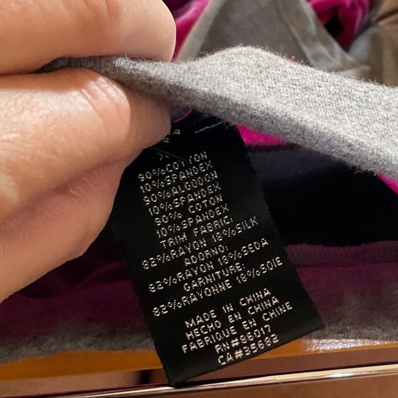 Bebe Sport Gray Track Suit Set Mauve Velvet Stripe Hoodie ! M Hoodie - XS Pant - Picture 9 of 10